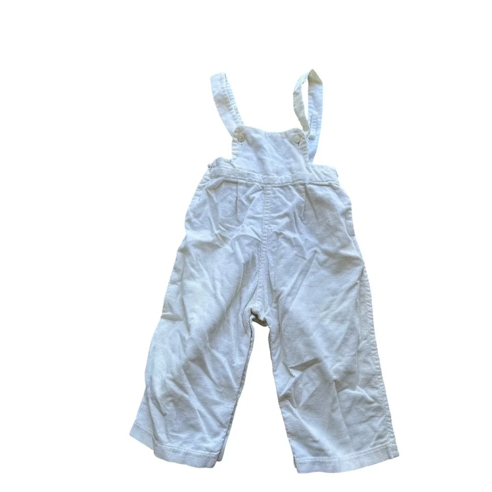 Vintage White Corduroy 2pc Set Jacket and Overalls Kids Toddler Heirloom Style